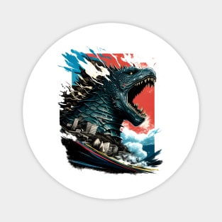 King Kaiju on Sunset - Godzilla Magnet